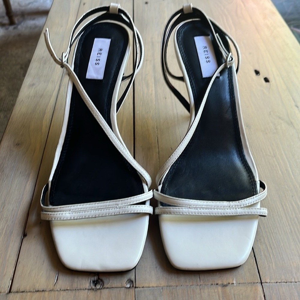 Reiss Bali Heeled Strappy Stiletto Sandals in Off White Size 40, US 9.5 - Picture 6 of 12